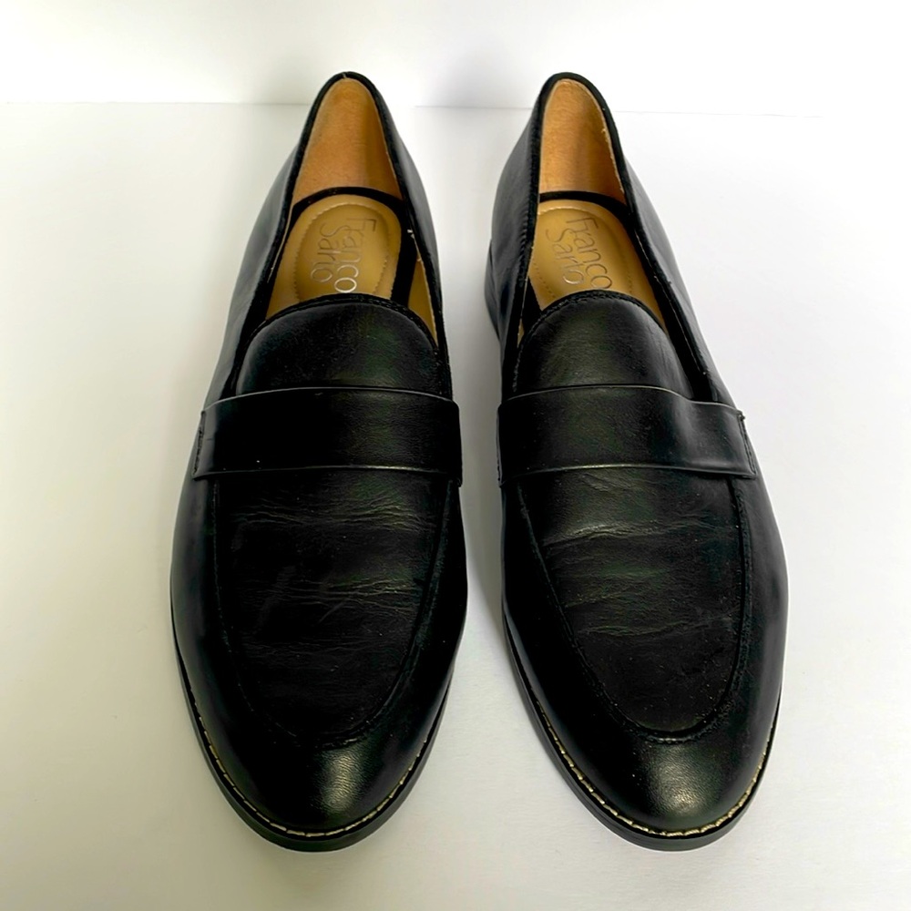 New Franco Sarto L Hurley Black Leather Loafers Size 8.5M